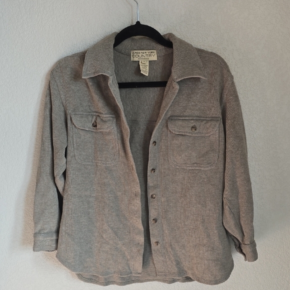 James New York Tops - Jones New York Country Essentials Sage Green 100% Cotton Button Down Shacket - S
